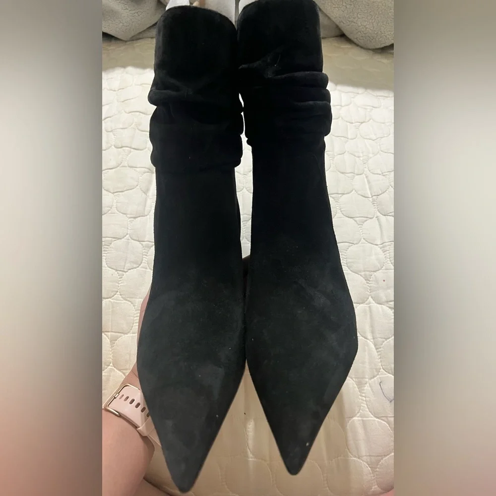 NEW Womens Michael Kors Dawn Suede Pull On Ankle Boots - Black 8M